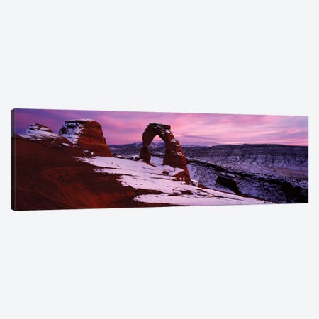 Delicate Arch In Winter, Arches National Park, Utah, USA Canvas Print #PIM13042} by Panoramic Images Canvas Art