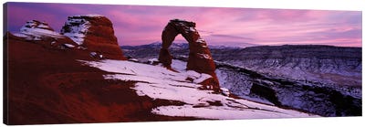Delicate Arch In Winter, Arches National Park, Utah, USA Canvas Art Print - Utah Art