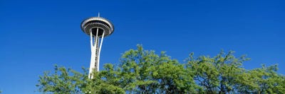 Low angle view of a tower, Space Needle, Seattle Center, Seattle, King County, Washington State, USA by Panoramic Images canvas print