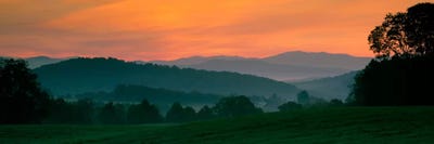 Foggy Hillside Sunrise, Caledonia County, Vermont, USA by Panoramic Images framed canvas print
