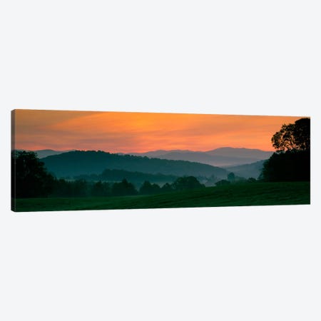 Foggy Hillside Sunrise, Caledonia County, Vermont, USA Canvas Print #PIM1322} by Panoramic Images Canvas Art