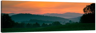 Foggy Hillside Sunrise, Caledonia County, Vermont, USA Canvas Art Print - Vermont