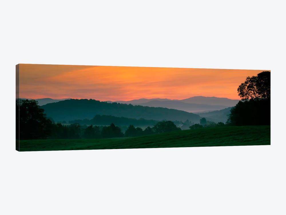 Foggy Hillside Sunrise, Caledonia County, Vermont, USA by Panoramic Images 1-piece Canvas Artwork