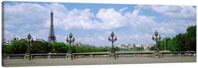 Cloudy View Of The Eiffel Tower As Seen From Pont Alexandre III, Paris, Ile-de-France, France Canvas Art Print - Paris Photography