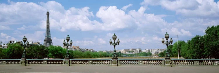 Cloudy View Of The Eiffel Tower As Seen From Pont Alexandre III, Paris, Ile-de-France, France