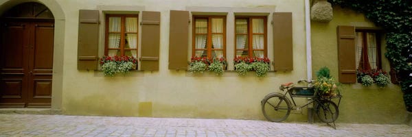 Bavaria: Lone Bicycle, Rothenburg ob der Tauber, Ansbach, Middle Franconia, Bavaria, Germany by Panoramic Images