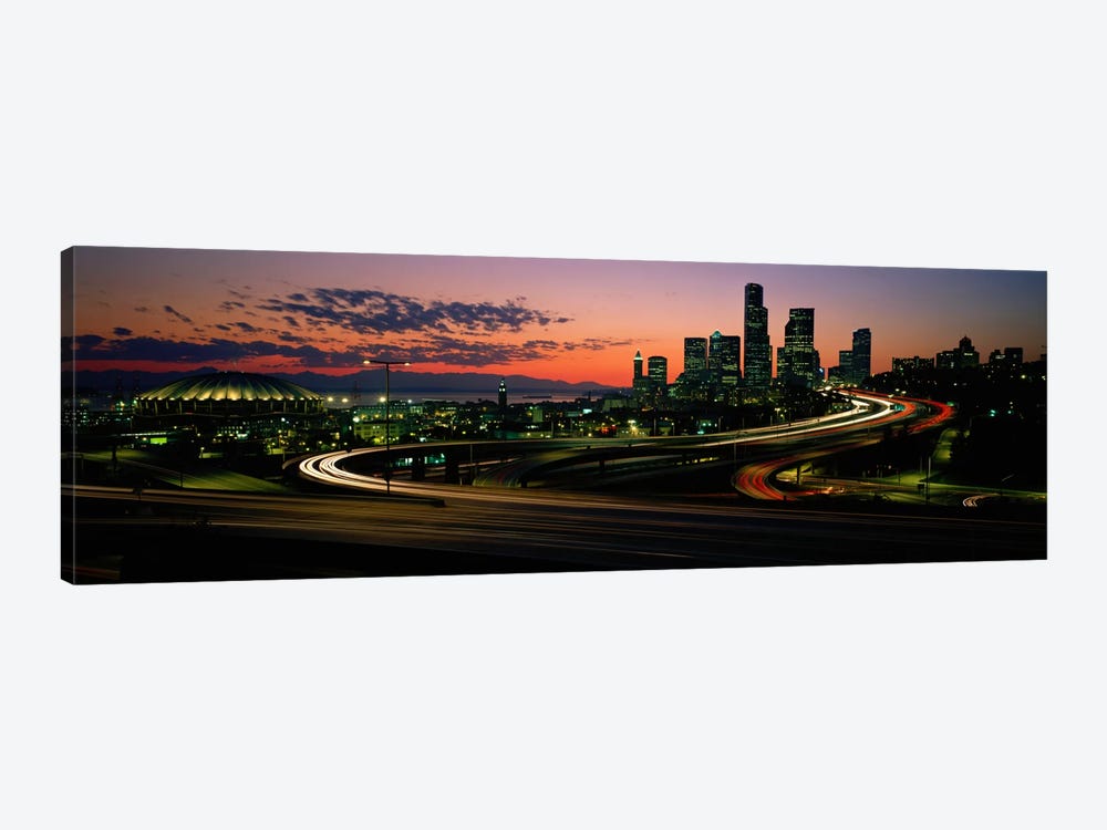 Sunset Puget Sound & Seattle skyline WA USA by Panoramic Images 1-piece Art Print