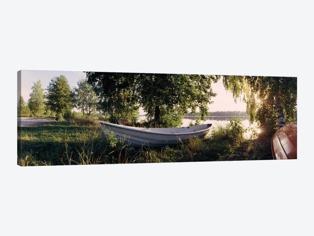 Boat On The Bank II, Vuoksi River, Imatra, Finland by Panoramic Images 1-piece Canvas Art Print