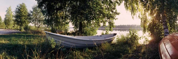 Finland: Boat On The Bank II, Vuoksi River, Imatra, Finland by Panoramic Images