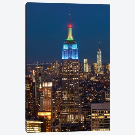 Empire State Building At Night III, Manhattan, New York City, New York, USA Canvas Print #PIM13340} by Panoramic Images Canvas Print