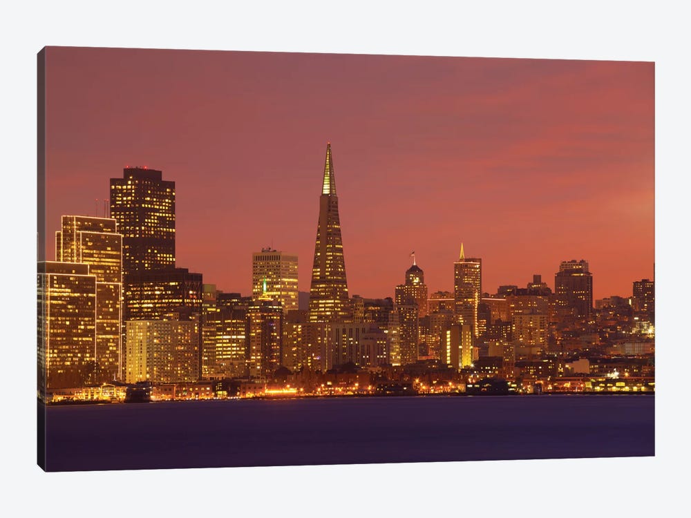 Downtown Skyline At Night I, San Francisco, California, USA by Panoramic Images 1-piece Canvas Art