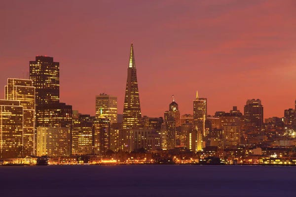 San Francisco: Downtown Skyline At Night I, San Francisco, California, USA by Panoramic Images