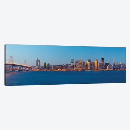 Downtown Skyline At Dusk III, San Francisco, California, USA Canvas Print #PIM13398} by Panoramic Images Canvas Artwork