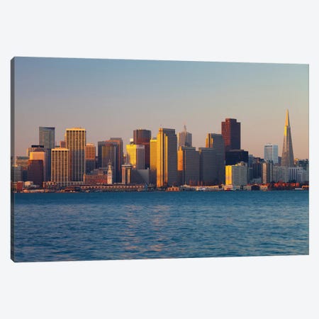 Downtown Skyline At Dusk V, San Francisco, California, USA Canvas Print #PIM13400} by Panoramic Images Canvas Artwork