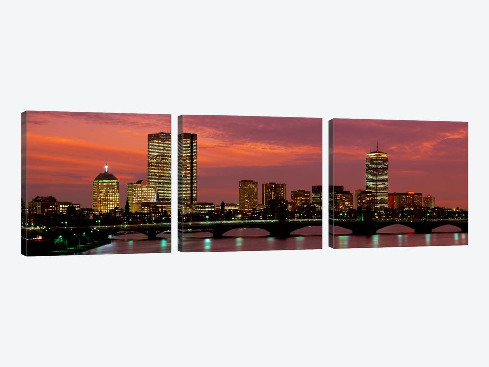  Back Bay, Boston, Massachusetts, USA by Panoramic Images 3-piece Canvas Artwork