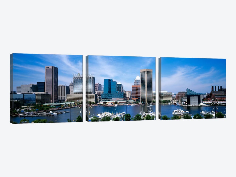 Inner Harbor, Baltimore, Maryland, USA by Panoramic Images 3-piece Canvas Art Print