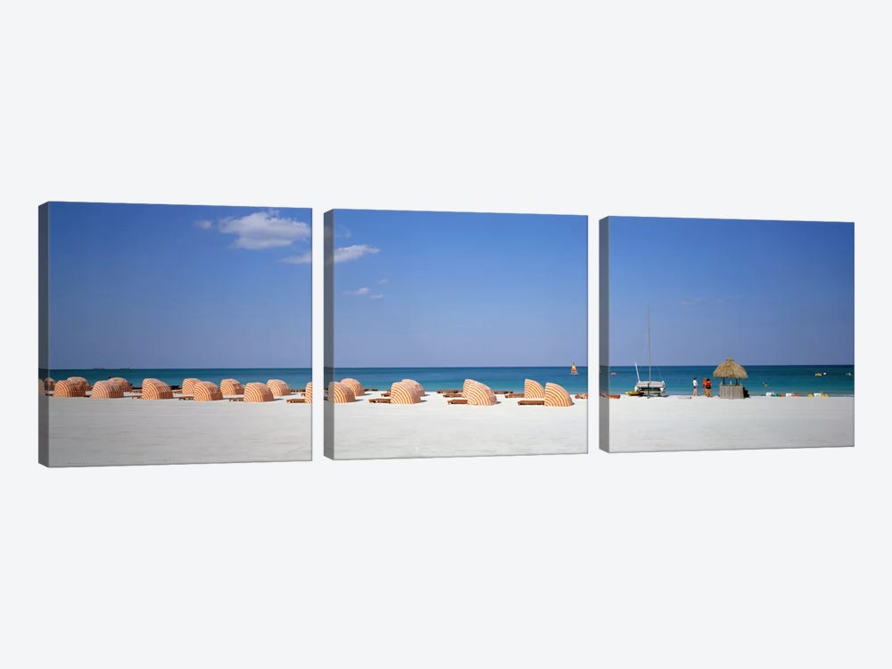 Beach Scene, Miami, Florida, USA by Panoramic Images 3-piece Canvas Wall Art