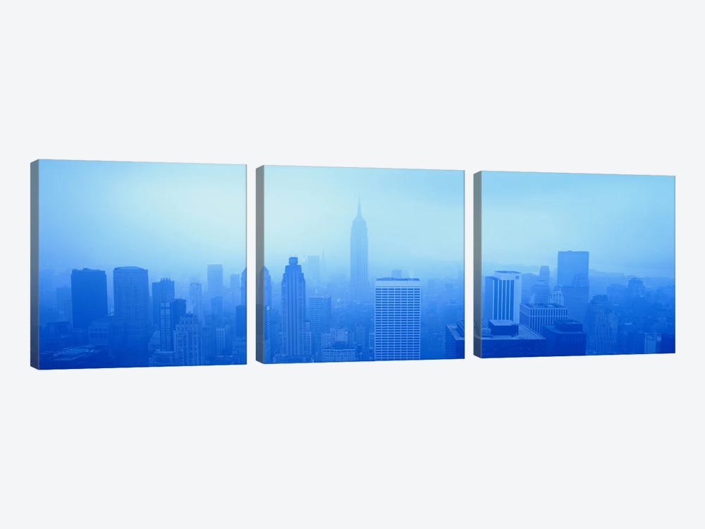 Downtown Skyline On A Hazy Day, New York City New York, USA by Panoramic Images 3-piece Art Print