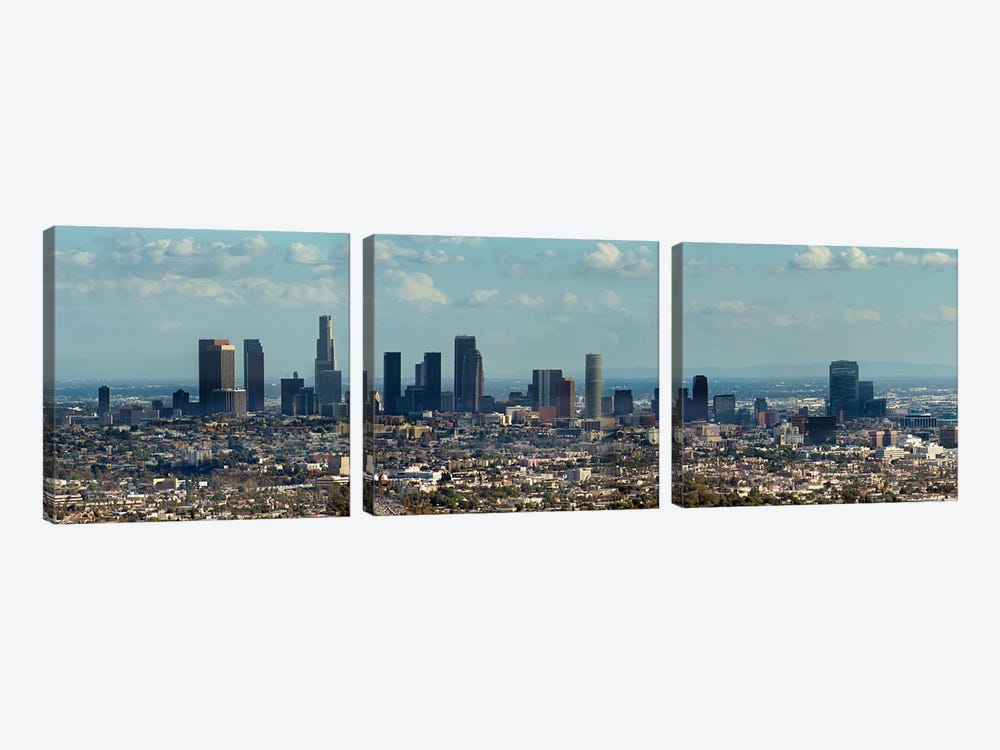Downtown Skyline, Los Angeles, Los Angeles County, California, USA by Panoramic Images 3-piece Canvas Art