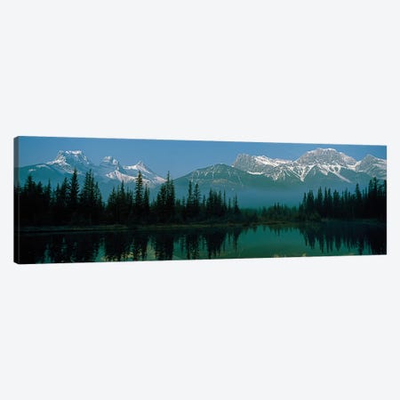 Three Sisters and Mount Lawrence Grassi, Canadian Rockies, Alberta, Canada Canvas Print #PIM13950} by Panoramic Images Canvas Artwork