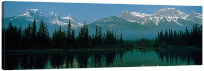 Three Sisters and Mount Lawrence Grassi, Canadian Rockies, Alberta, Canada Canvas Art Print - Nature Panoramics