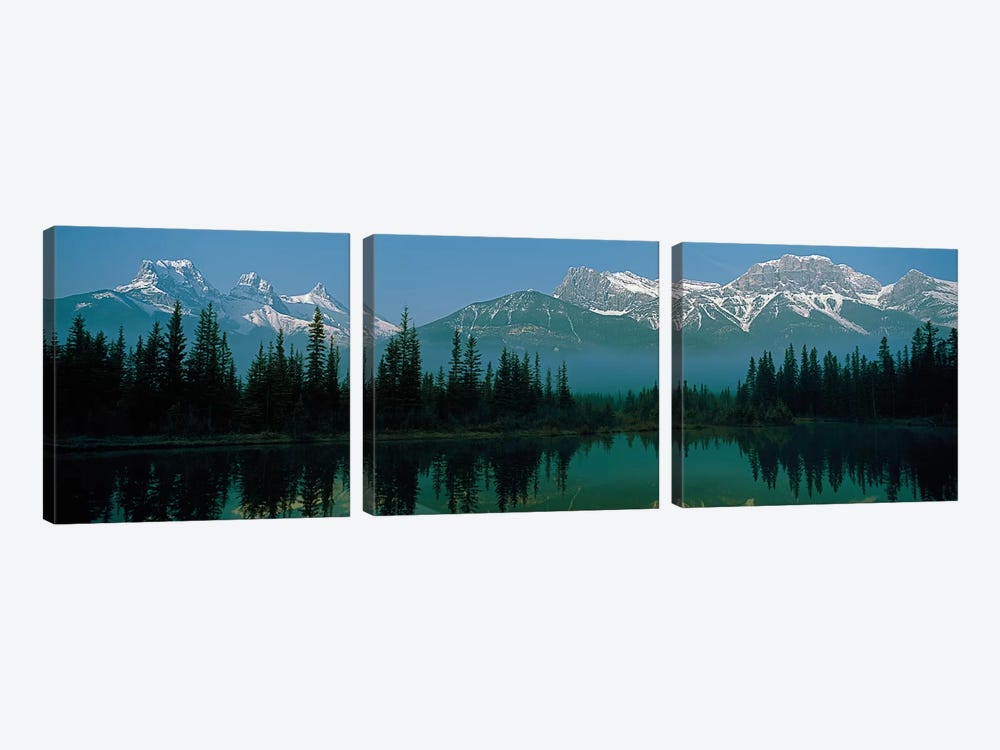 Three Sisters and Mount Lawrence Grassi, Canadian Rockies, Alberta, Canada by Panoramic Images 3-piece Canvas Print