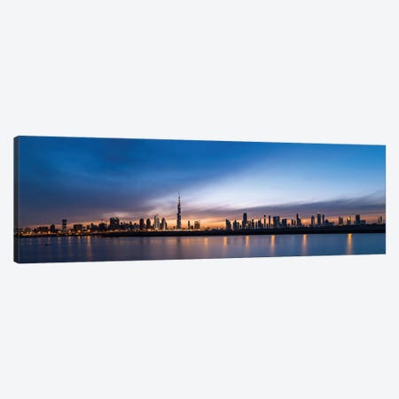 Downtown Skyline At Sunset, Dubai, United Arab Emirates Canvas Print #PIM13957} by Panoramic Images Art Print