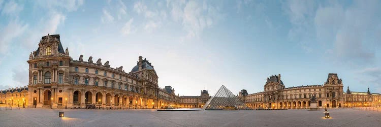 The Louvre Palace and Pyramid, Paris, Ile-de-France, France