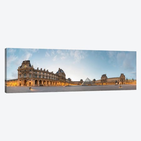 The Louvre Palace and Pyramid, Paris, Ile-de-France, France Canvas Print #PIM13962} by Panoramic Images Canvas Print