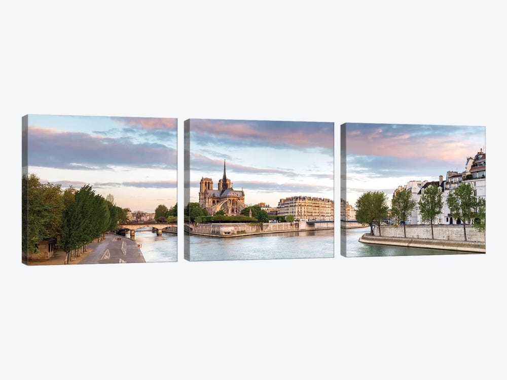 Notre-Dame de Paris (Notre-Dame Cathedral), Paris, Ile-de-France, France by Panoramic Images 3-piece Canvas Art Print