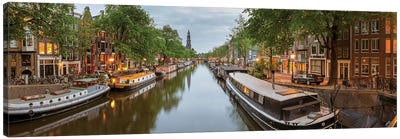 Prinsengracht Canal, Amsterdam, North Holland Province, Netherlands Canvas Art Print - Netherlands Art