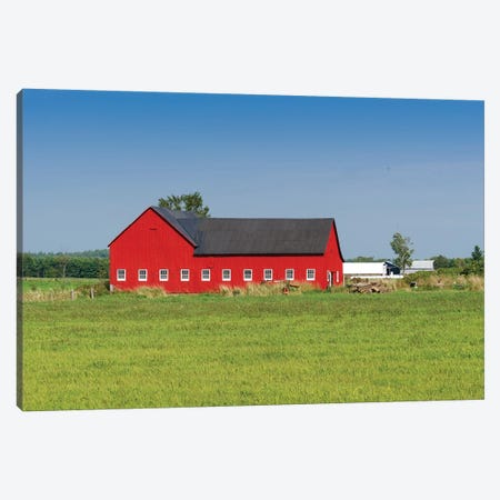 Red Barn, Grenville County, Ontario, Canada Canvas Print #PIM13970} by Panoramic Images Canvas Artwork