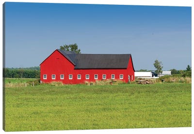Red Barn, Grenville County, Ontario, Canada Canvas Art Print - Ontario Art