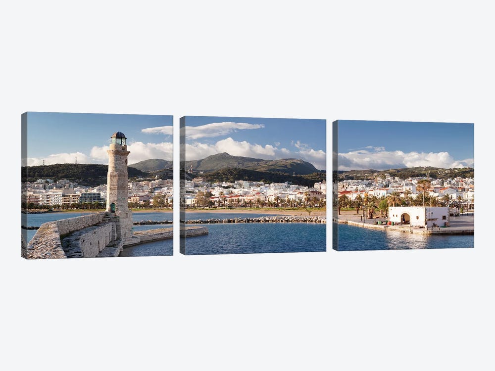 Rethymno Lighthouse, Rethymno, Crete, Greece by Panoramic Images 3-piece Canvas Print