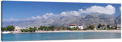 Beachfront Property, Frangokastello, Chania, Crete, Greece Canvas Art Print - Coastline Art
