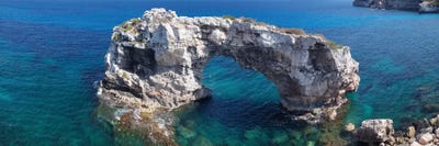 Es Pontas Natural Arch, Santanyi, Majorca, Balearic Islands, Spain by Panoramic Images framed canvas print