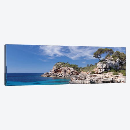 Cala s'Almunia Bay, Santanyi, Majorca, Balearic Islands, Spain Canvas Print #PIM13993} by Panoramic Images Canvas Art