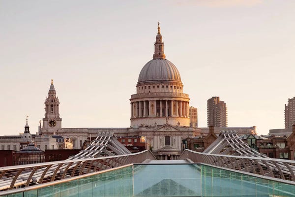 London: St. Paul's Cathedral I, Millennium Bridge, London, England by Panoramic Images