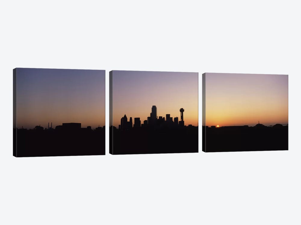 Sunrise Skyline Dallas TX USA by Panoramic Images 3-piece Canvas Art