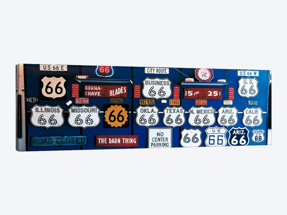 Route 66 Sign Collection by Panoramic Images 1-piece Canvas Print