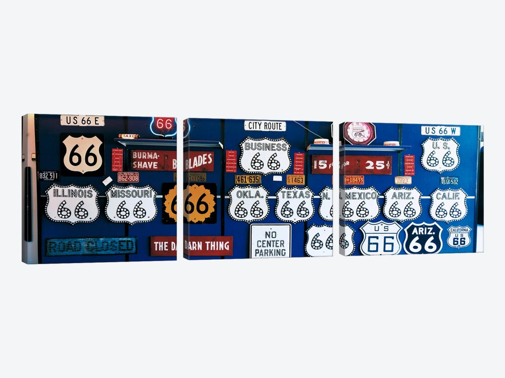 Route 66 Sign Collection by Panoramic Images 3-piece Art Print