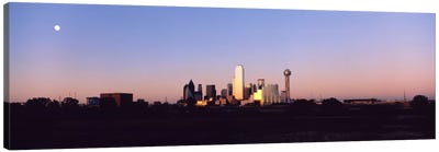 Sunset Skyline Dallas TX USA Canvas Art Print - City Sunrise & Sunset Art