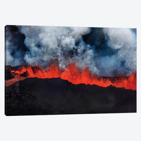 Eruption Fissure Splatter Fountains I, Holuhraun Lava Field, Sudur-Bingeyjarsysla, Nordurland Eystra, Iceland Canvas Print #PIM14021} by Panoramic Images Canvas Art Print