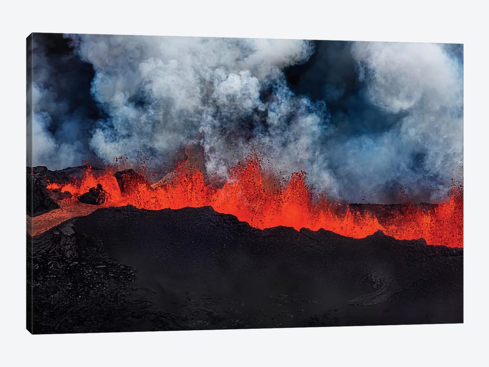 Eruption Fissure Splatter Fountains I, Holuhraun Lava Field, Sudur-Bingeyjarsysla, Nordurland Eystra, Iceland by Panoramic Images 1-piece Canvas Print