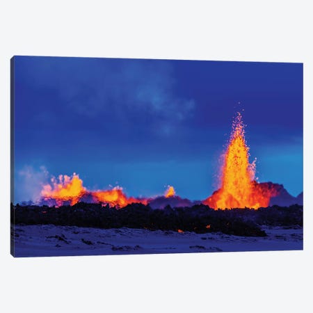 Eruption Fissure Splatter Fountains II, Holuhraun Lava Field, Sudur-Bingeyjarsysla, Nordurland Eystra, Iceland Canvas Print #PIM14023} by Panoramic Images Canvas Print