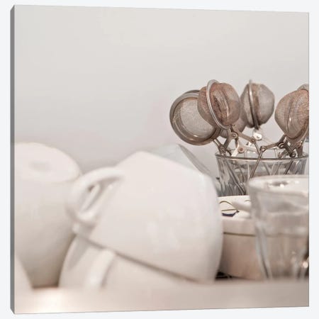 Tea Cups and Strainers Canvas Print #PIM14026} by Panoramic Images Canvas Wall Art
