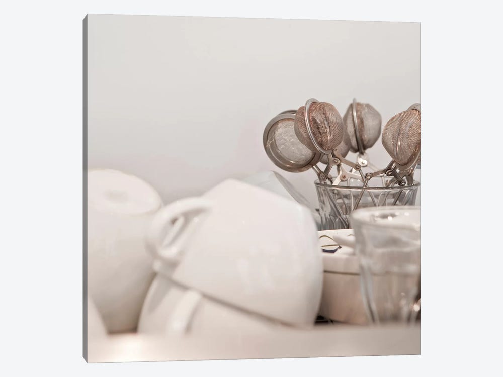 Tea Cups and Strainers by Panoramic Images 1-piece Canvas Artwork
