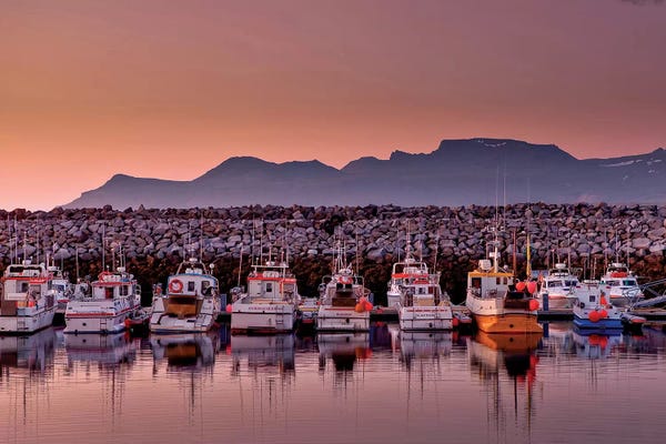 Harbors: Docked Boats, Olafsvik, Snaefellsnes Peninsula, Vesturland, Iceland by Panoramic Images