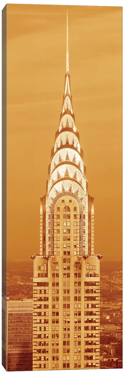 Chrysler Building At Sunset In Sepia, New York City, New York, USA Canvas Art Print - Sunrises & Sunsets Scenic Photography