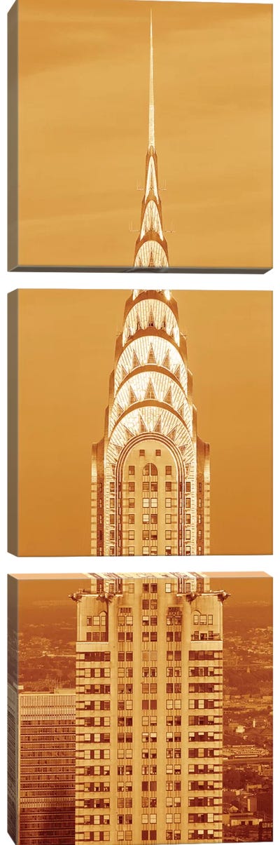 Chrysler Building At Sunset In Sepia, New York City, New York, USA Canvas Art Print - 3-Piece Photography